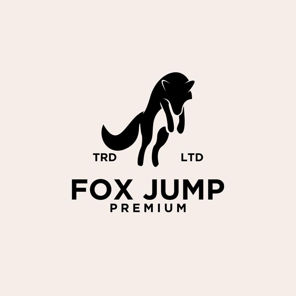 logo premium vintage di volpe jump vettore