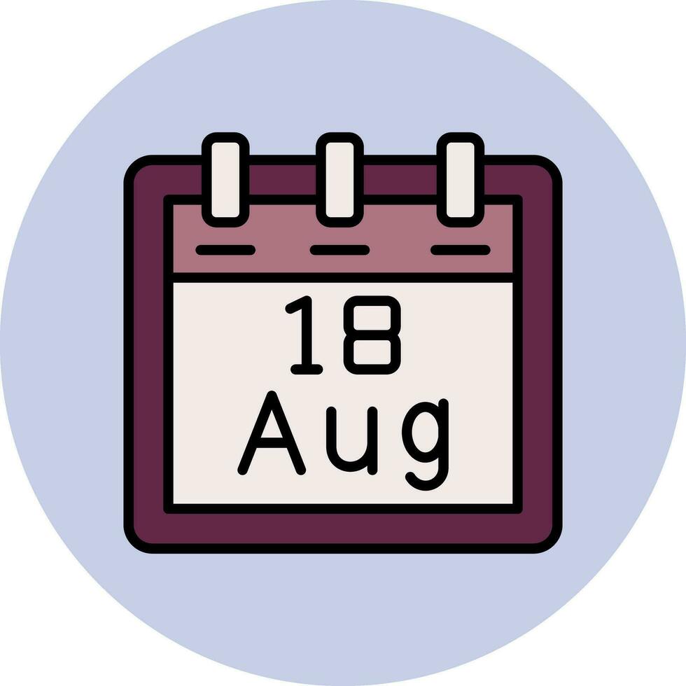 agosto 18 vettore icona