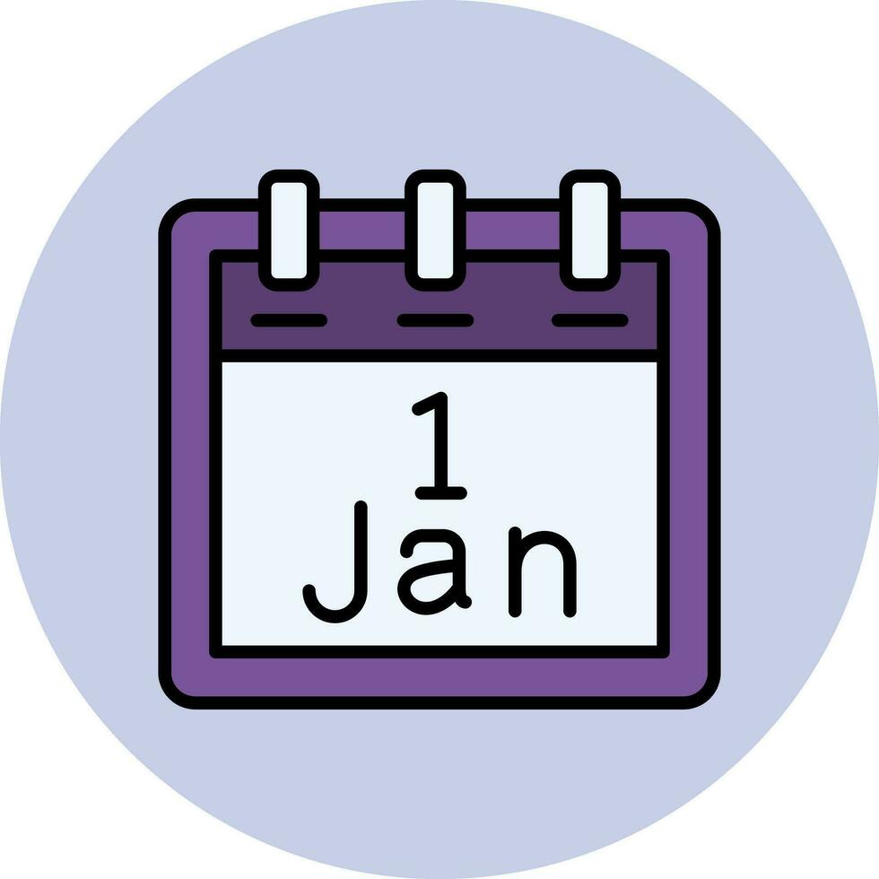 gennaio 1 vettore icona