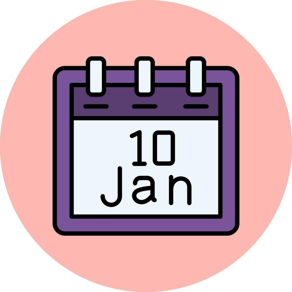 gennaio 10 vettore icona