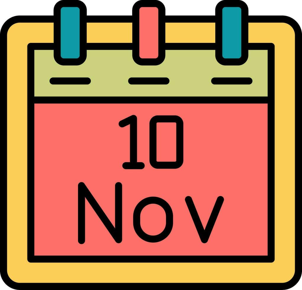 novembre 10 vettore icona