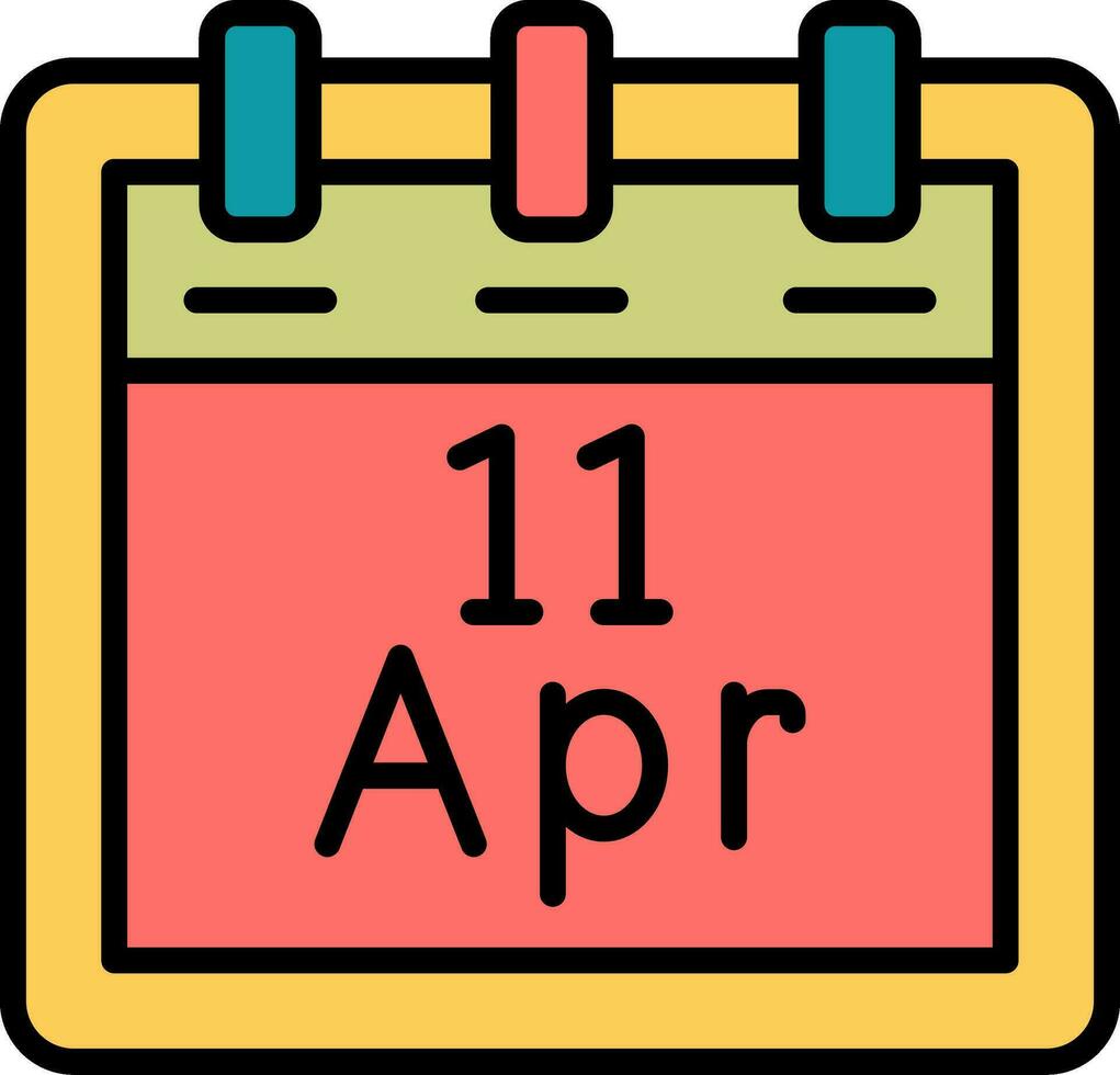 aprile 11 vettore icona