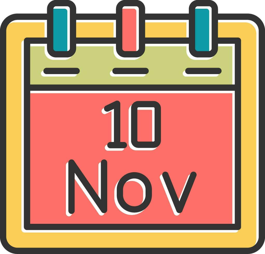 novembre 10 vettore icona