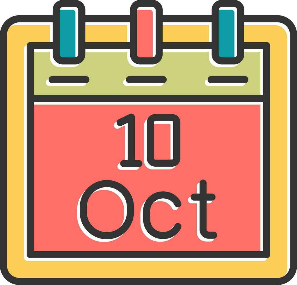 ottobre 10 vettore icona