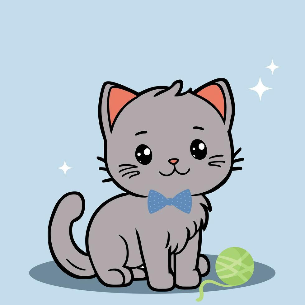 poco carino gatto cartone animato carattere. vettore illustrazione