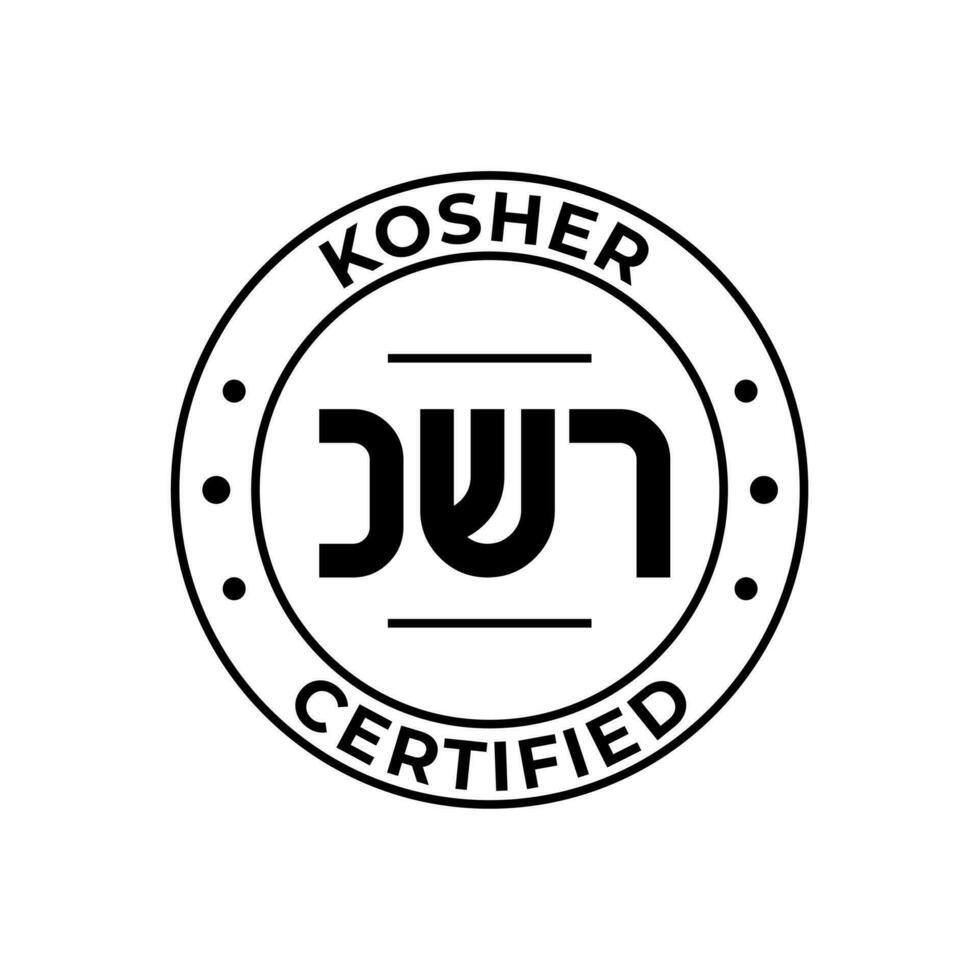 kosher certificato simbolo. internazionale simbolo di kosher cibo. confezione concetto. vettore