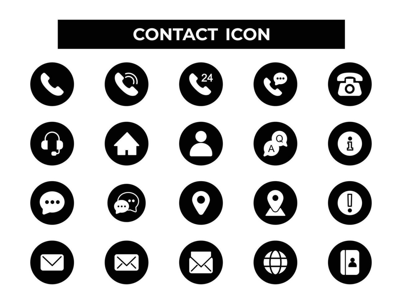 universale contatto icone impostare. piatto vettore illustrazione.