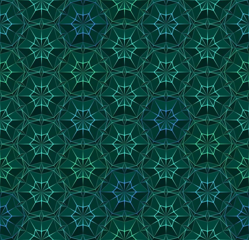 modello senza cuciture astratto geometrico verde scuro di triangoli di poligoni. vettore