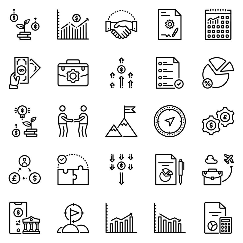 set di icone di affari - illustrazione vettoriale. vettore
