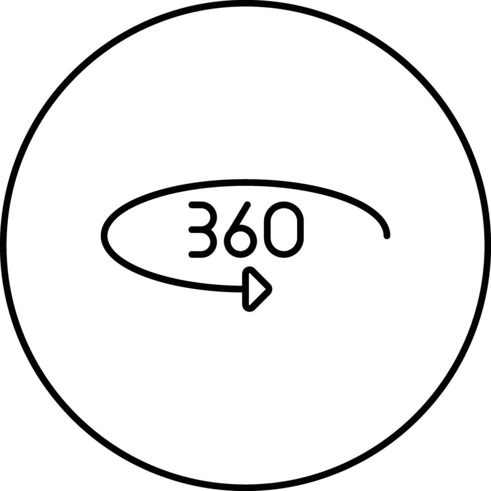 360 grado risposta vettore icona