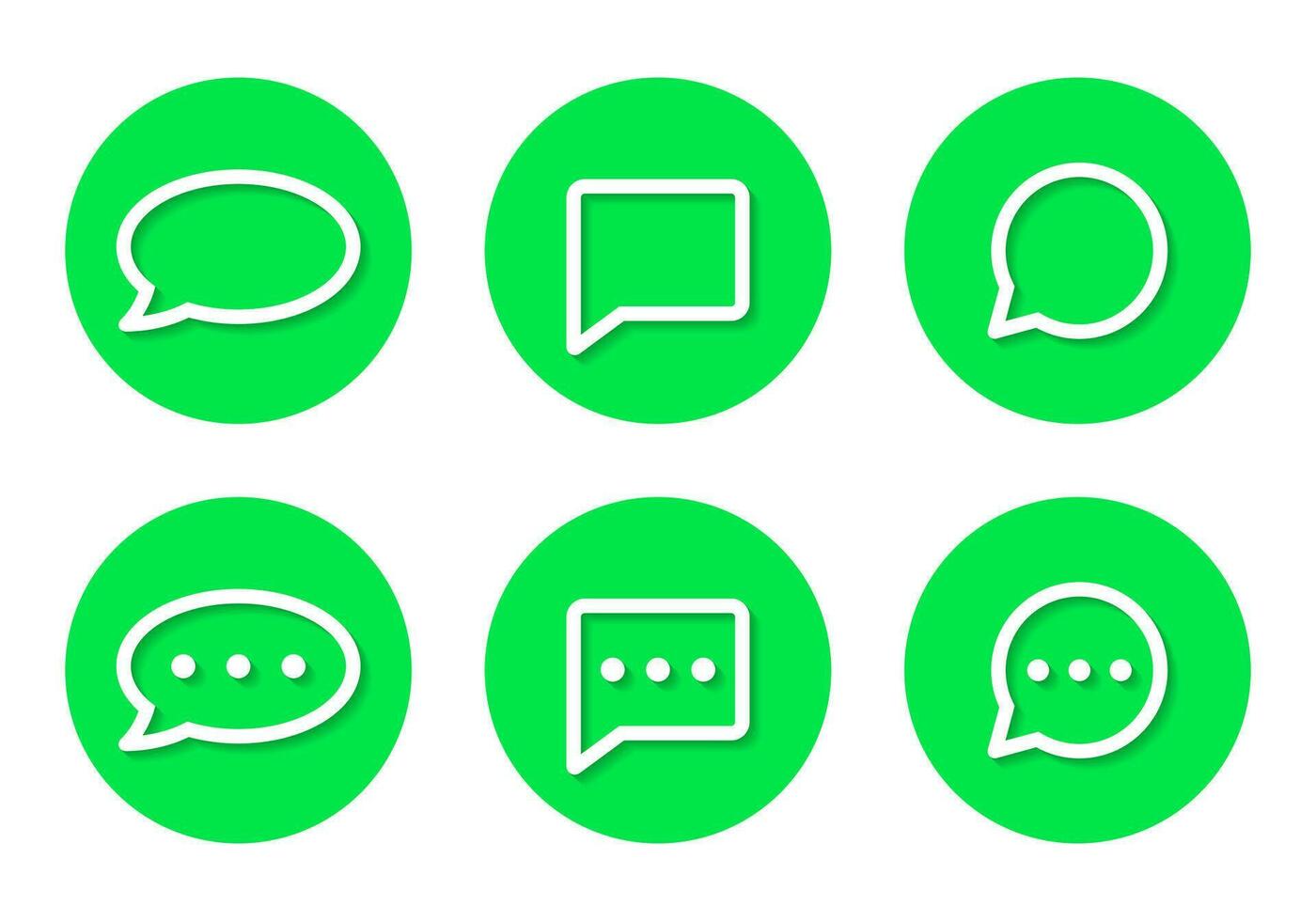 discorso bolla linea icona vettore nel verde cerchio. Chiacchierare, Messaggio, commento cartello simbolo