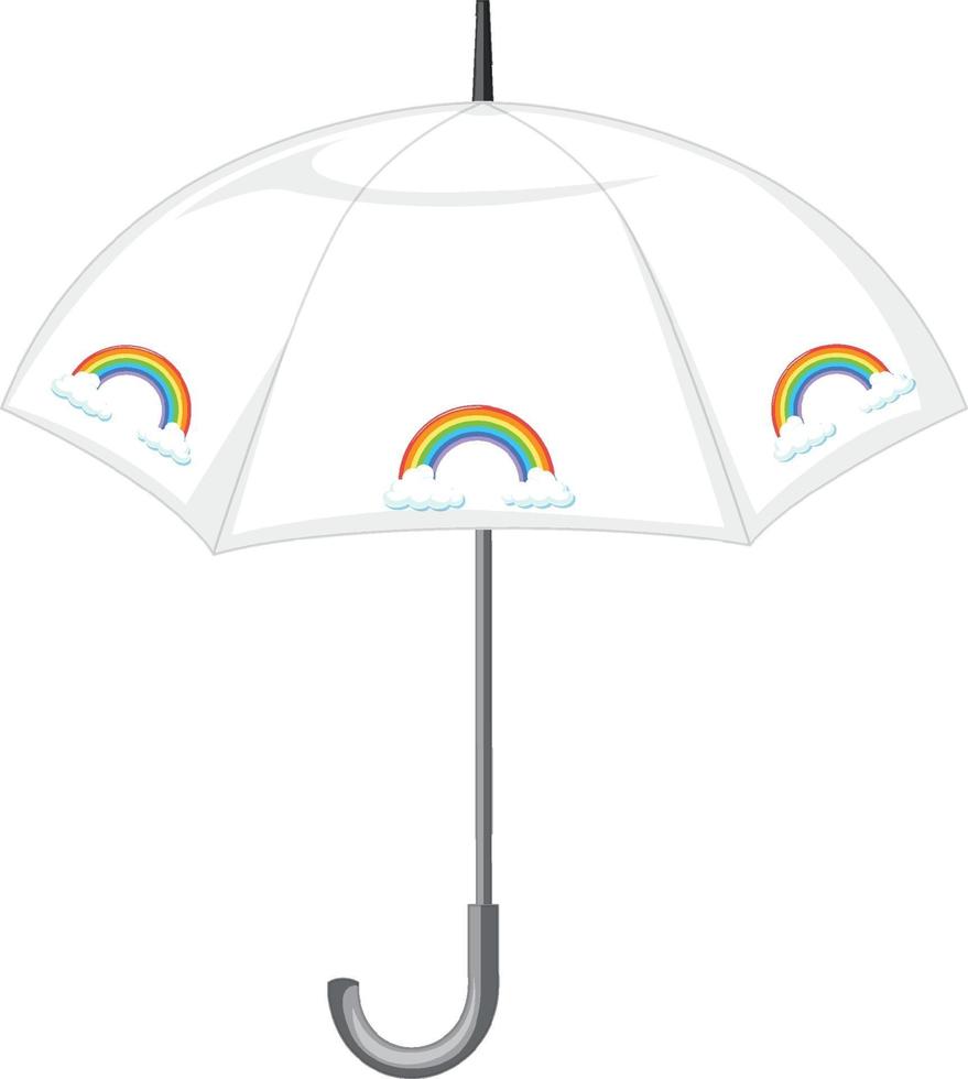 ombrello bianco con motivo arcobaleno vettore