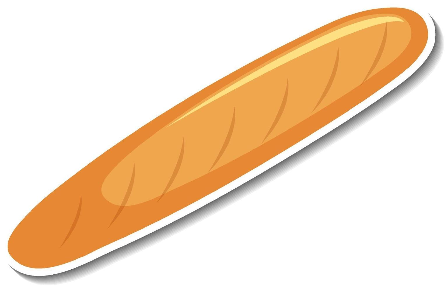 baguette pane francese adesivo su sfondo bianco vettore