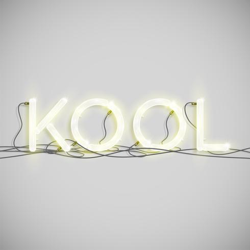 Tipo di parola elettrico al neon, illustrazione vettoriale