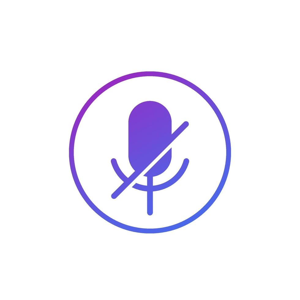 icona microfono spento per web e app vettore
