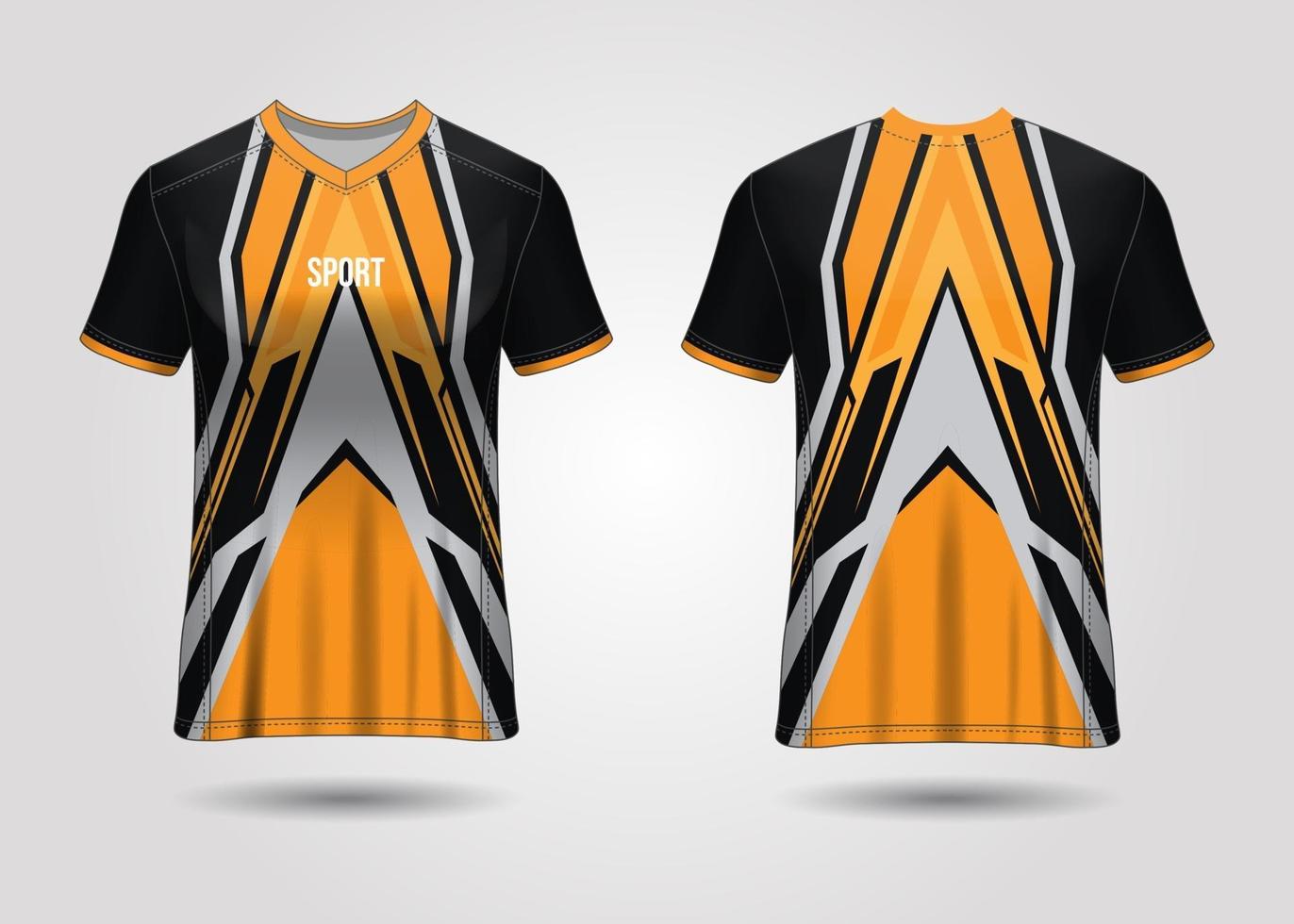 t-shirt design sportivo. maglia da corsa. vista anteriore e posteriore uniforme. vettore