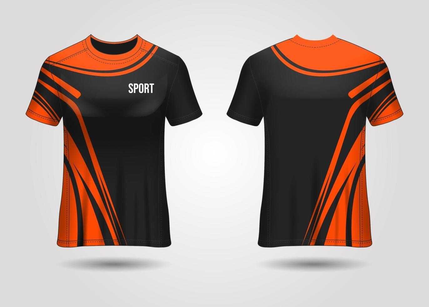 t-shirt design sportivo. maglia da corsa. vista anteriore e posteriore uniforme. vettore