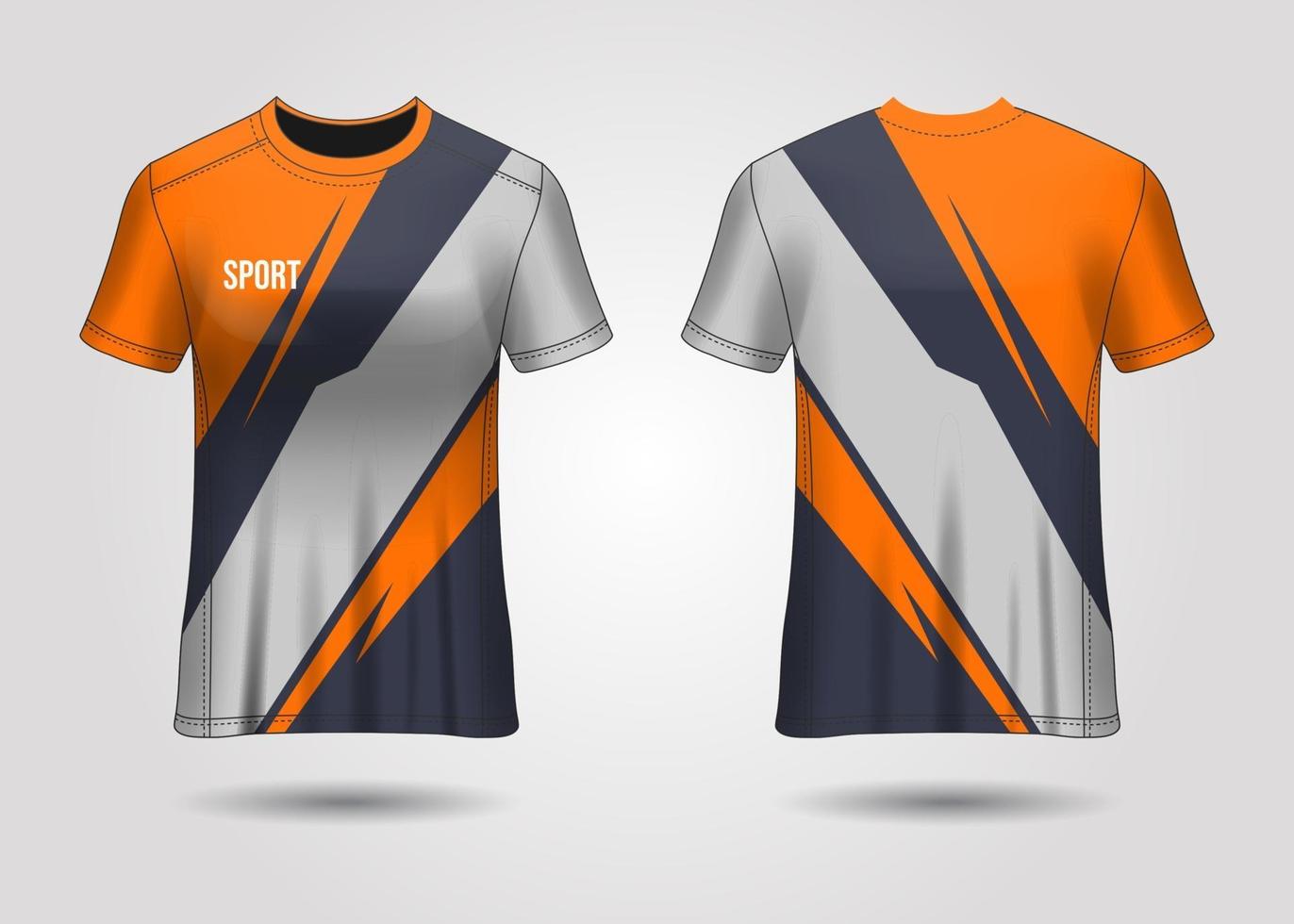 t-shirt design sportivo. maglia da corsa. vista anteriore e posteriore uniforme. vettore