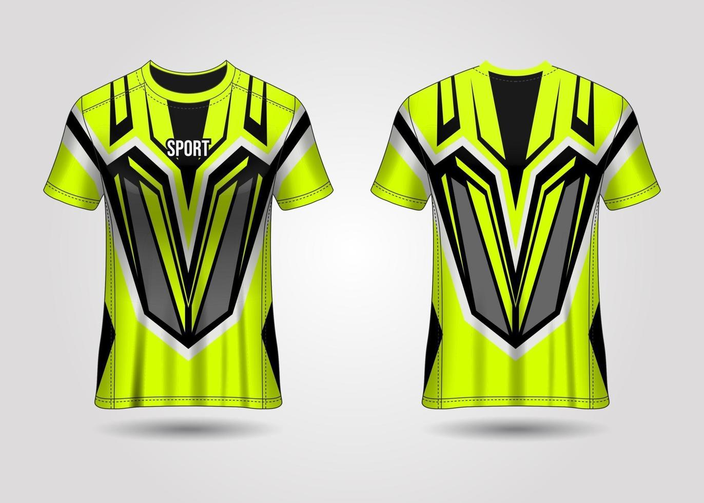 t-shirt design sportivo. maglia da corsa. vista anteriore e posteriore uniforme. vettore