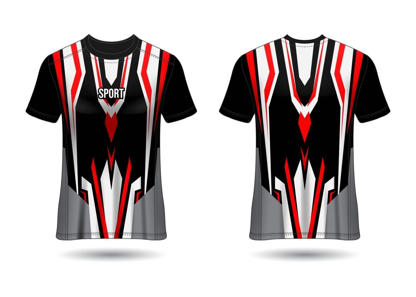 t-shirt design sportivo. maglia da corsa. vista anteriore e posteriore uniforme. vettore