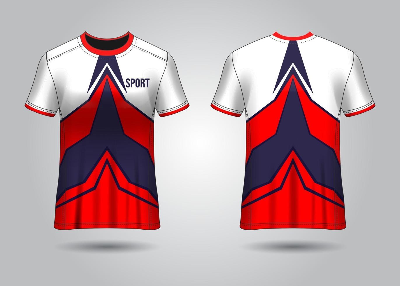 t-shirt design sportivo. maglia da corsa. vista anteriore e posteriore uniforme. vettore