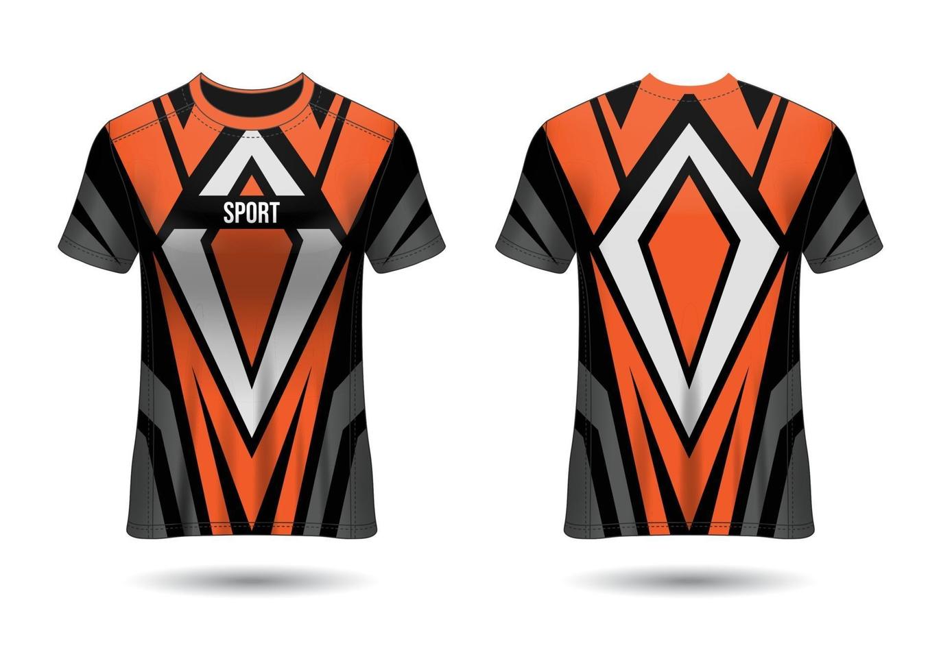 t-shirt design sportivo. maglia da corsa. vista anteriore e posteriore uniforme. vettore