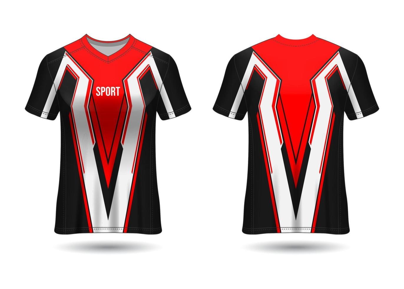 t-shirt design sportivo. maglia da corsa. vista anteriore e posteriore uniforme. vettore