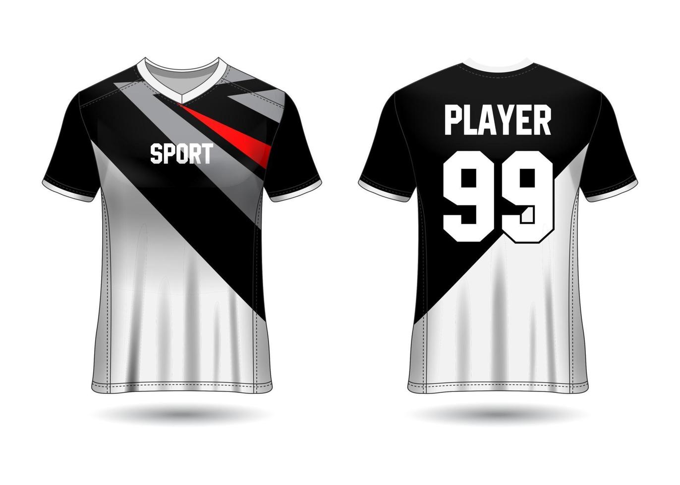 t-shirt design sportivo. maglia da corsa. vista anteriore e posteriore uniforme. vettore