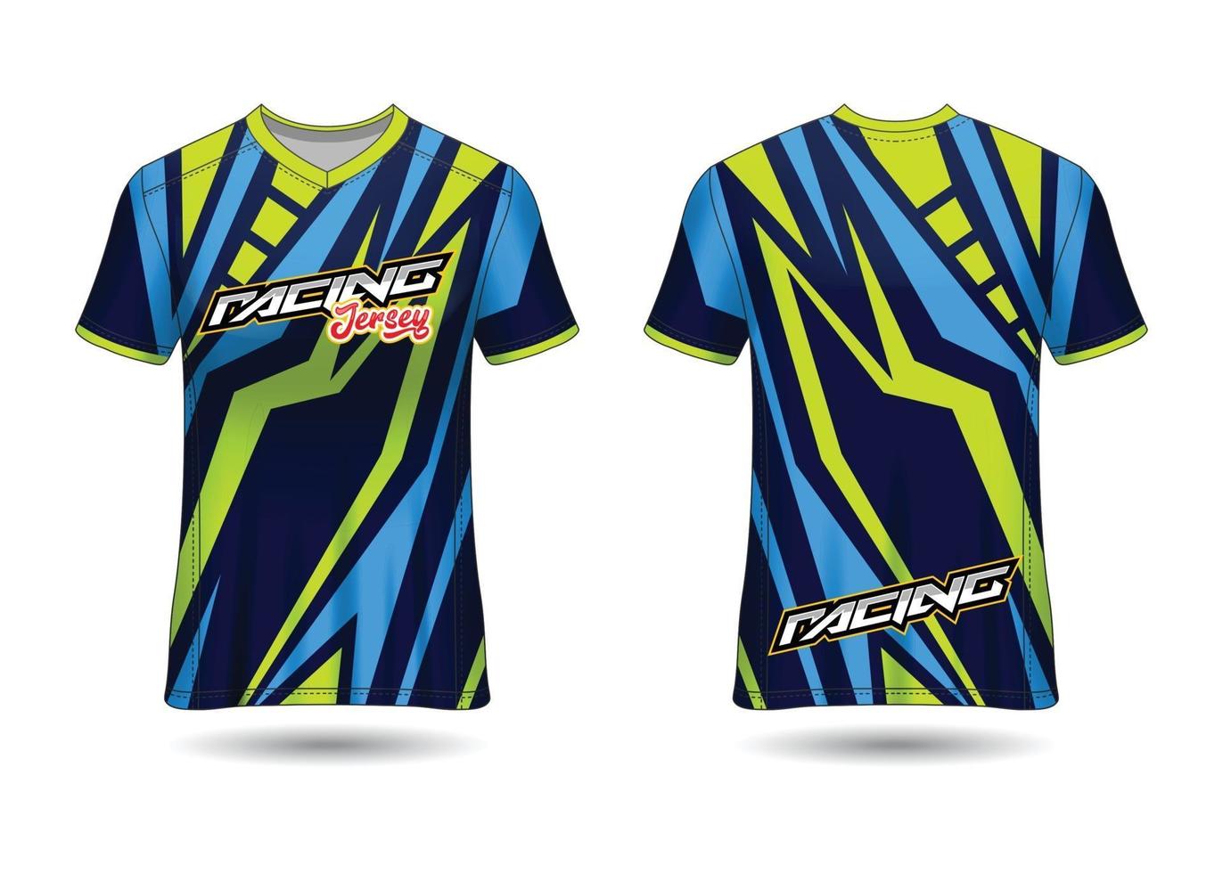 t-shirt design sportivo. maglia da corsa. vista anteriore e posteriore uniforme. vettore