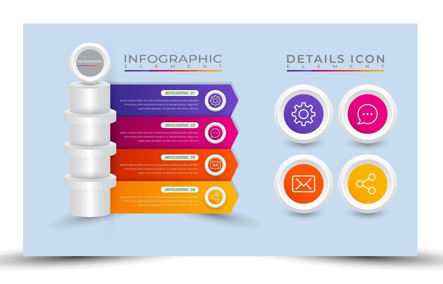 illustrazione vettoriale passo di progettazione infografica banner di presentazione