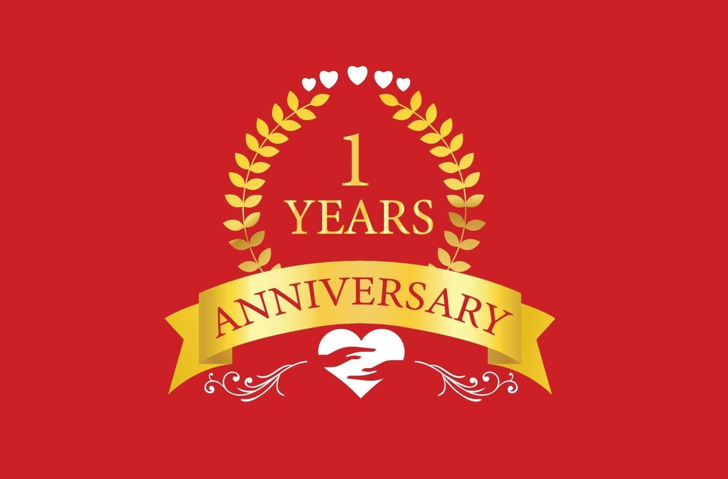 Logo dell'anniversario di 1 anno e design dell'icona vettore