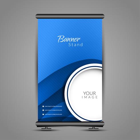 Design moderno di roll up banner stand vettore