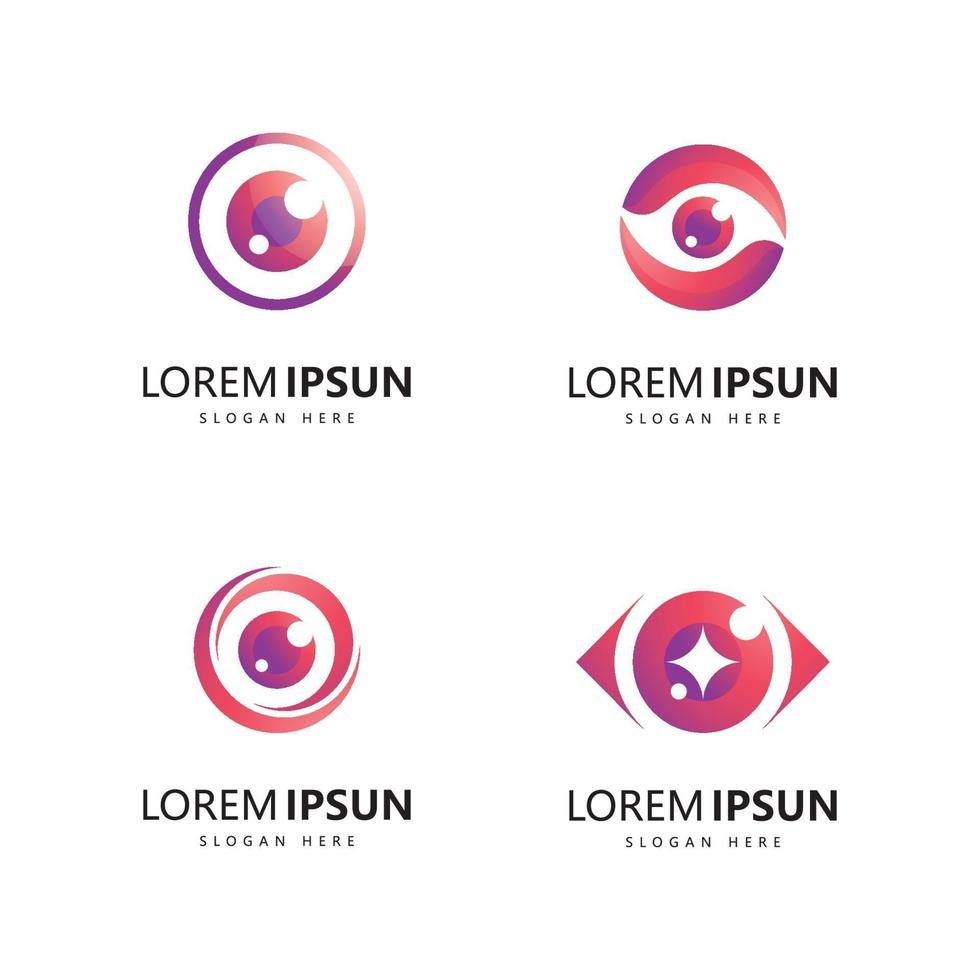 modello di logo colorato per la cura degli occhi per la salute degli occhi. simbolo dell'icona vettore