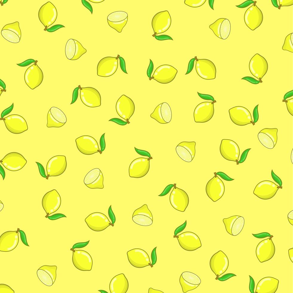 sfondo del modello di limone. illustrazione giallo limone senza soluzione di continuità vettore