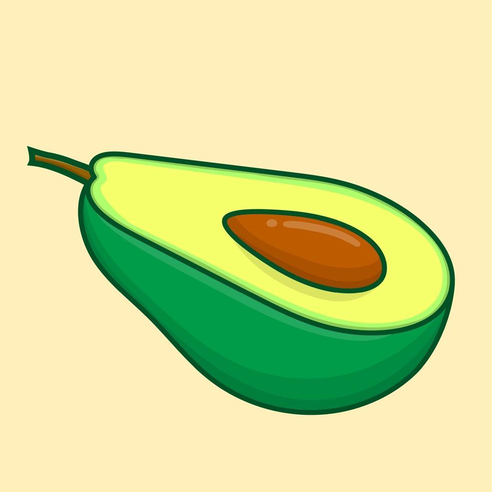 illustrazione vettoriale di avocado con sfondo giallo. avocado isolato