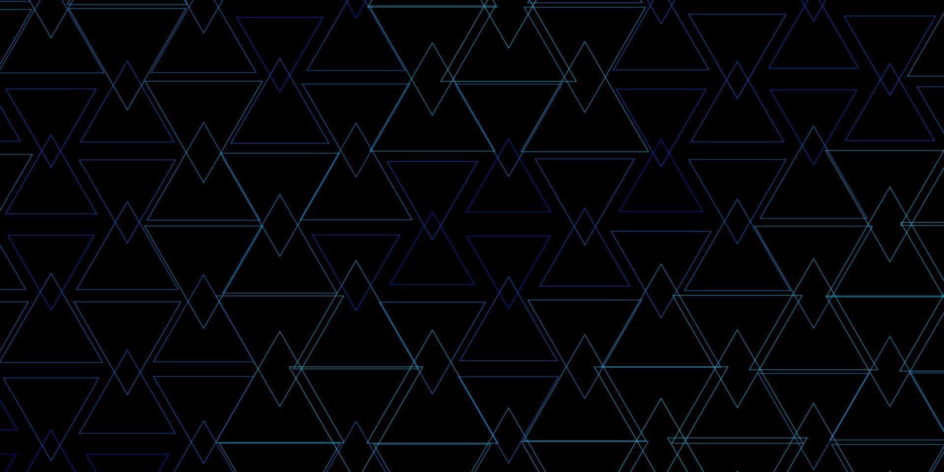 sfondo vettoriale blu scuro con linee, triangoli.