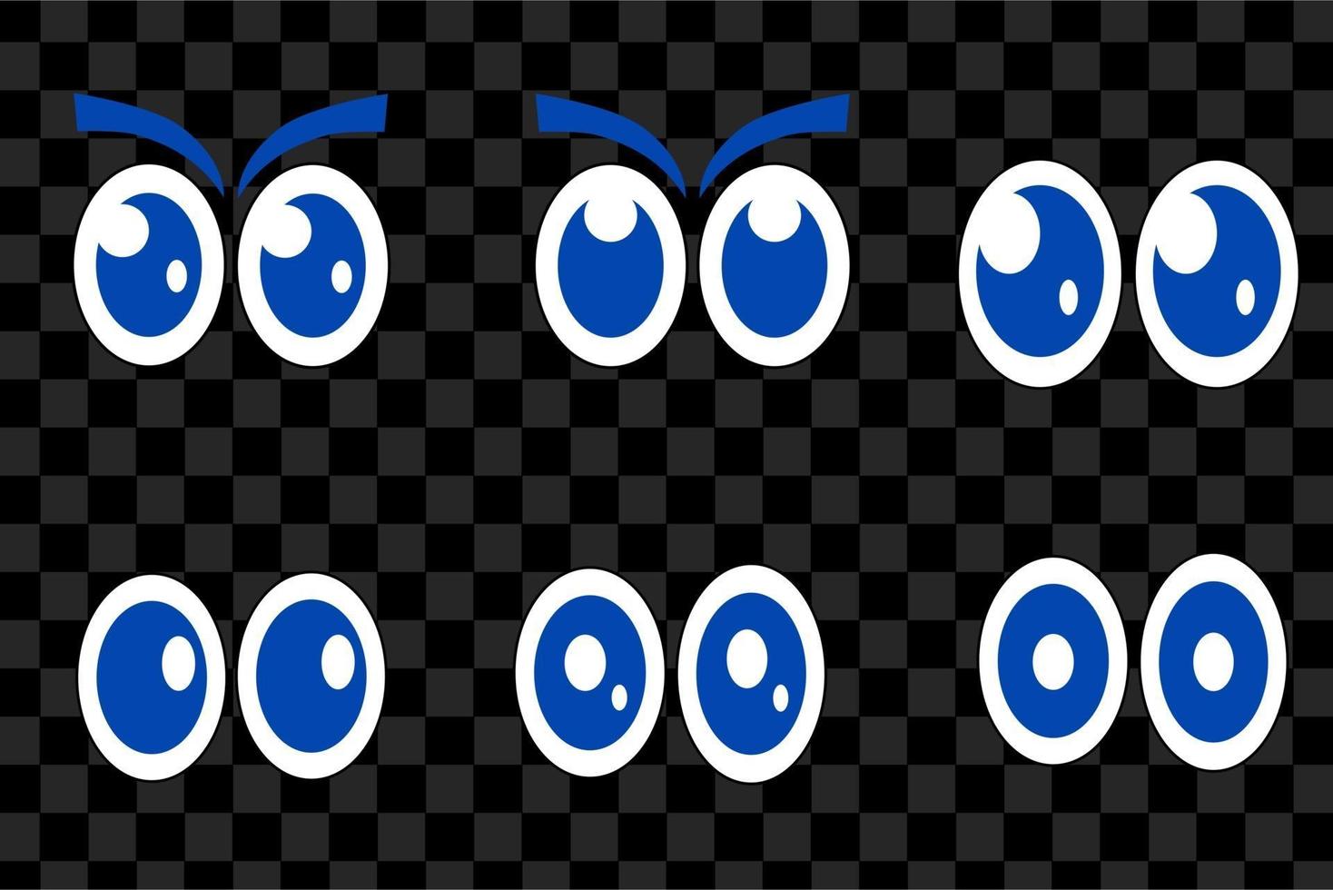 occhi impostati con grafica vettoriale per il design degli occhi della collezione in stile cartone animato