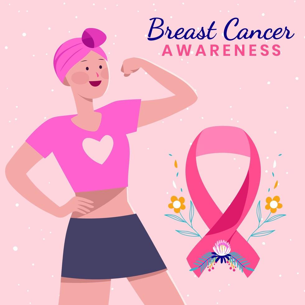 concetto di consapevolezza del cancro al seno vettore