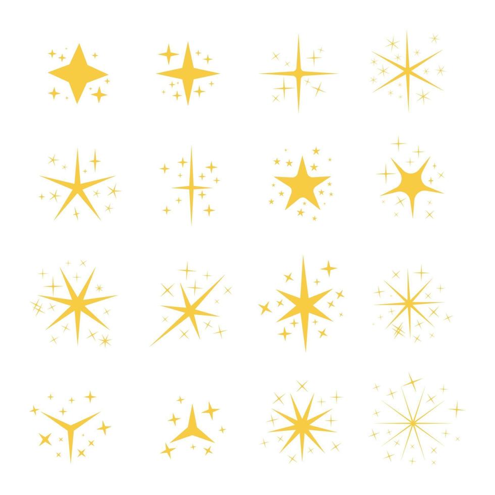 illustrazione icona vettoriale stelle lucenti, stelle scintillanti, stelle scintillanti