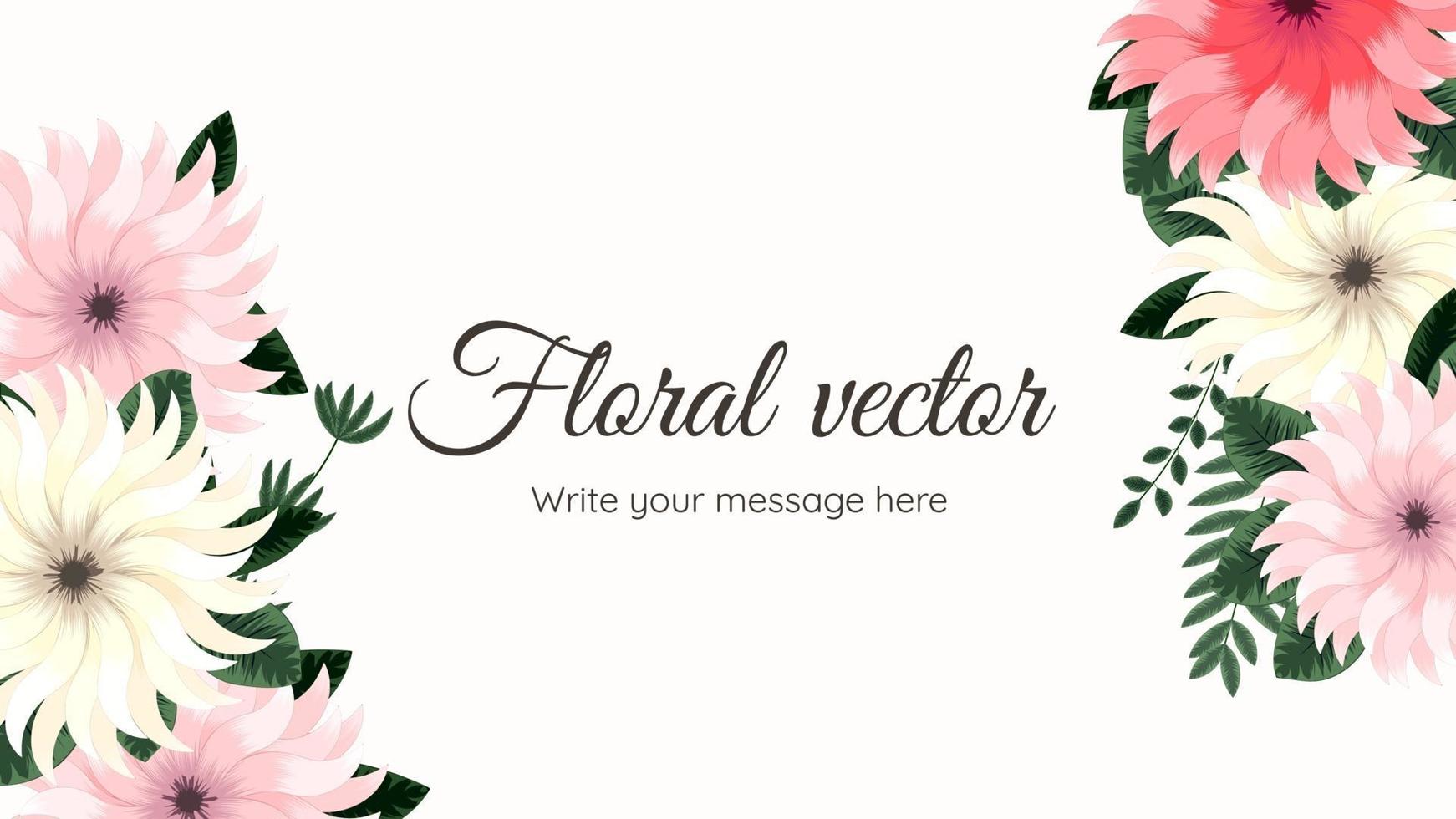 banner modello di arte floreale astratta alla moda, poster con fiori vettore