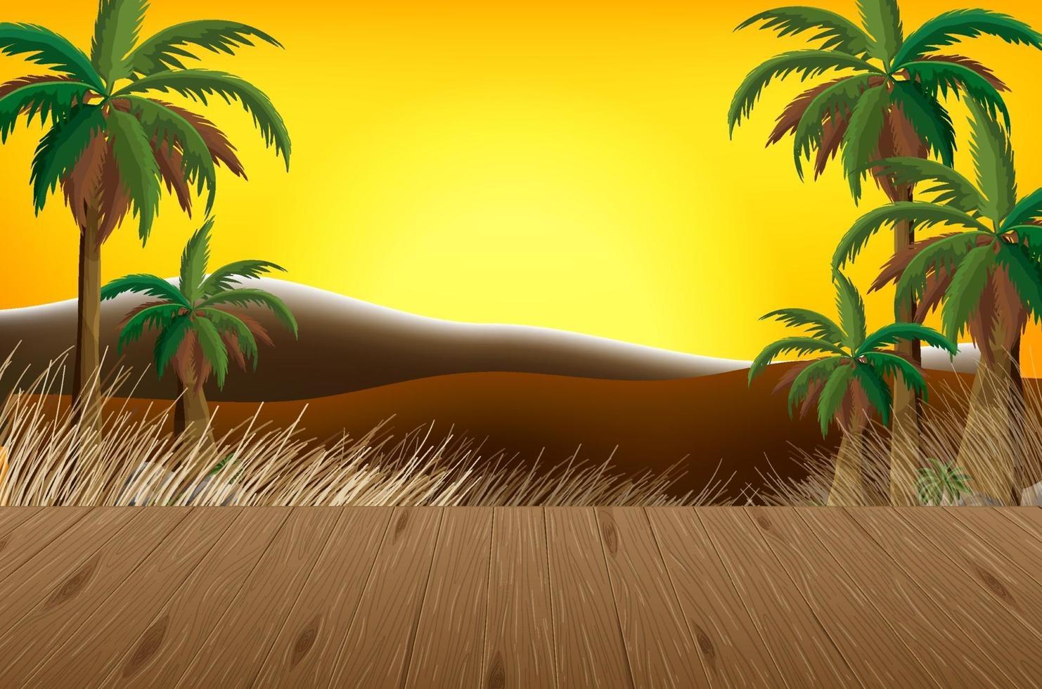 scena vuota del paesaggio della foresta della savana con sfondo sfocato vettore
