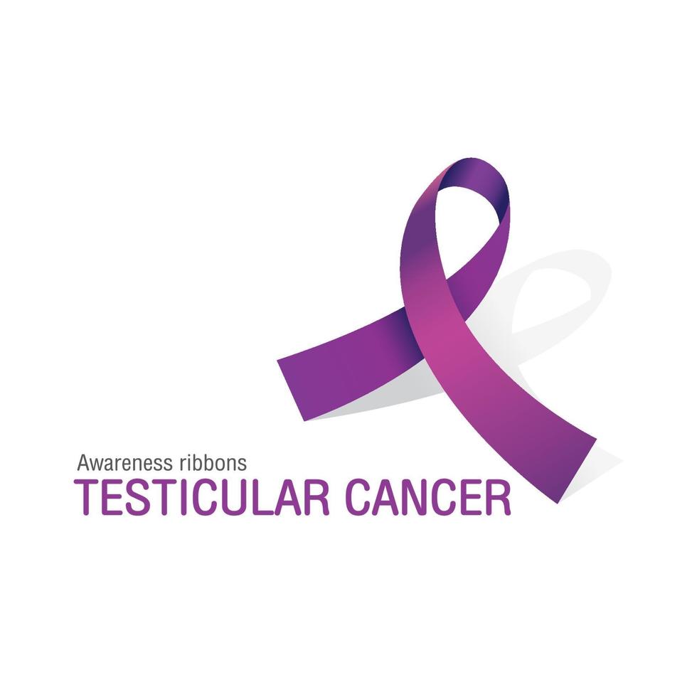 nastri di consapevolezza viola dell'illustrazione di cancervector testicolare. vettore