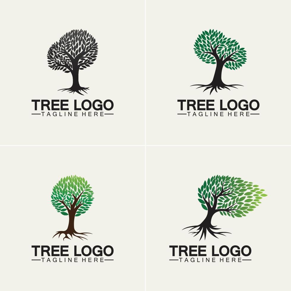 disegno dell'illustrazione di vettore dell'icona di logo dell'albero.