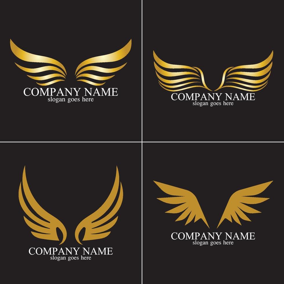 ali logo oro illustrazione vettoriale template-vector