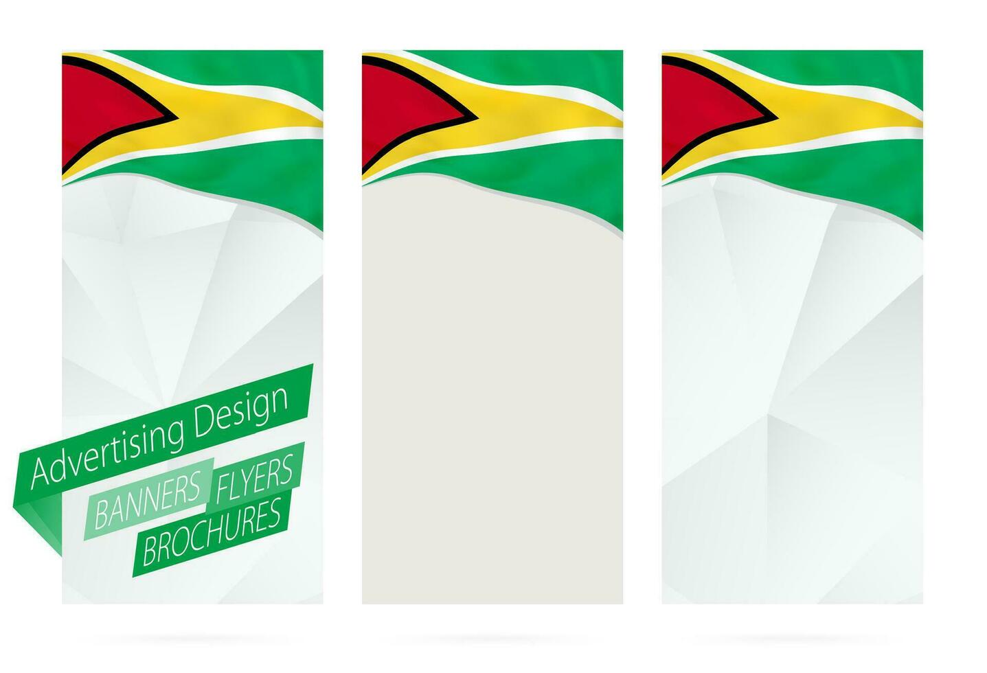 design di striscioni, volantini, opuscoli con bandiera di Guyana. vettore