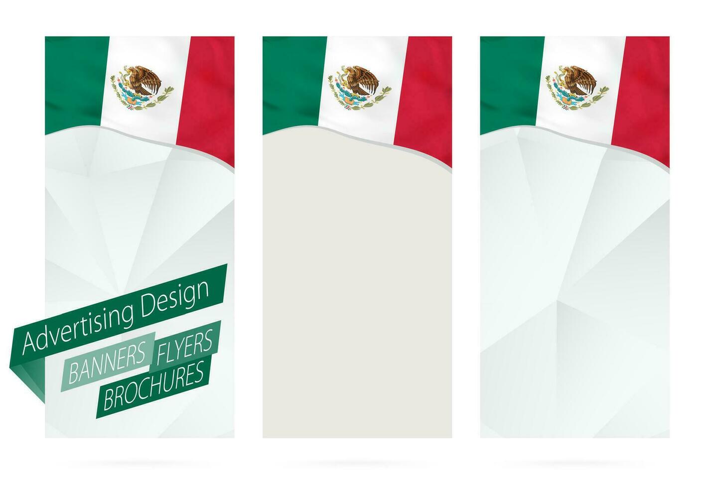 design di striscioni, volantini, opuscoli con bandiera di Messico. vettore