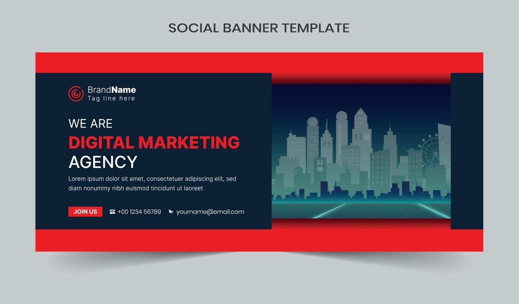 post sui social media, design del modello di banner web vettore