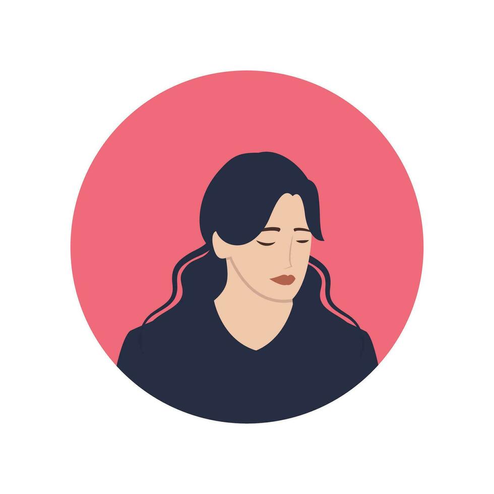 cerchio il avatar con il ritratto donne di vario gare e acconciature. collezione di utente profili. il giro icona con contento sorridente umano. vettore