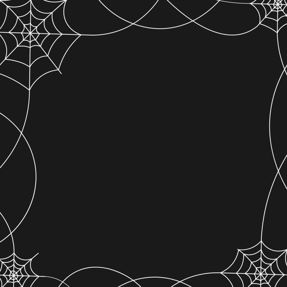 nero sfondo con ragnatele per Halloween. vettore illustrazione con copia spazio