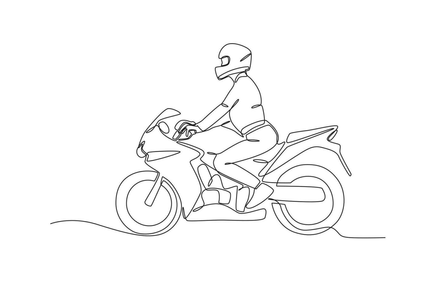 un' ciclista equitazione un' motociclo vettore